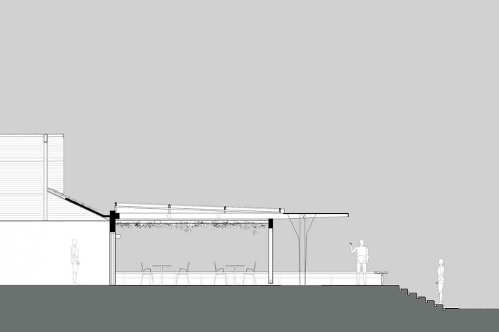 Cobertura da varanda do Yacht Clube Santo Amaro, corte transversal, São Paulo SP, arquiteta Vera Lúcia Domschke<br />Imagem divulgação 