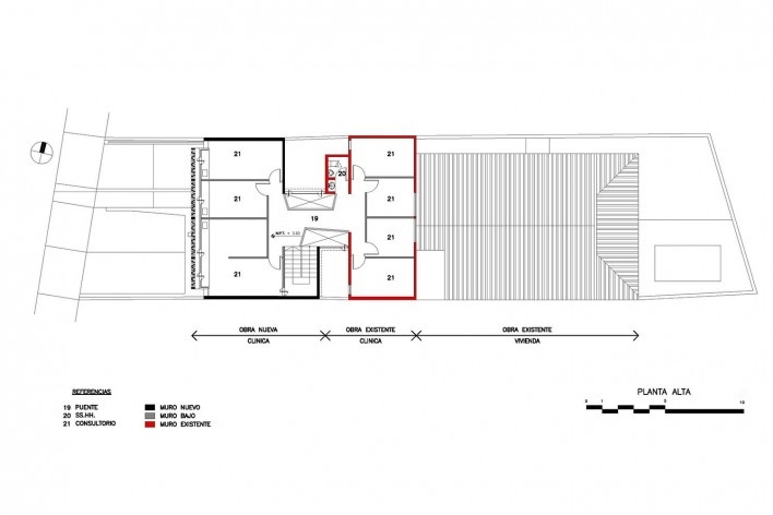 Clínica Médica/Vivienda, planta alta, Asunción, Paraguay, 2016. Arquitectos Luis Alberto Elgue Sandoval y Cecilia María Alejandra Román Alvarenga / Elgue y Asociados<br />Imagen divulgación  [Colección Elgue y Asociados]