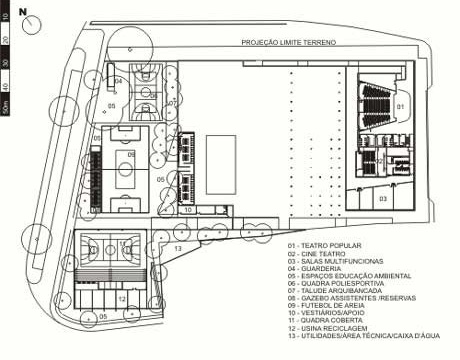 Planta baixa nível -4,50m<br />Imagem dos autores do projeto 