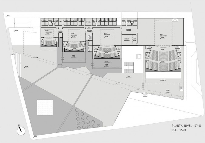 Planta nível 107,00<br />Imagem dos autores do projeto 