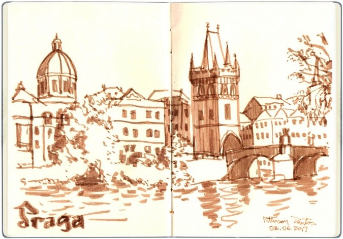 Praga, República Tcheca<br />Desenho de Petterson Dantas 