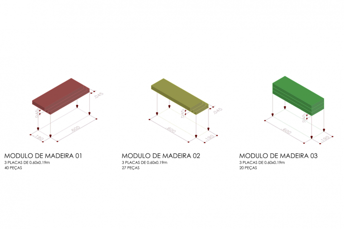 Zonas Verdes para o Design Weekend, módulos de madeira. Zoom, Superlimão, Tato, H2C e Marton