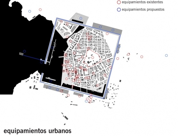 Diagrama 03: equipamentos urbanos<br />Imagem dos autores do projeto 