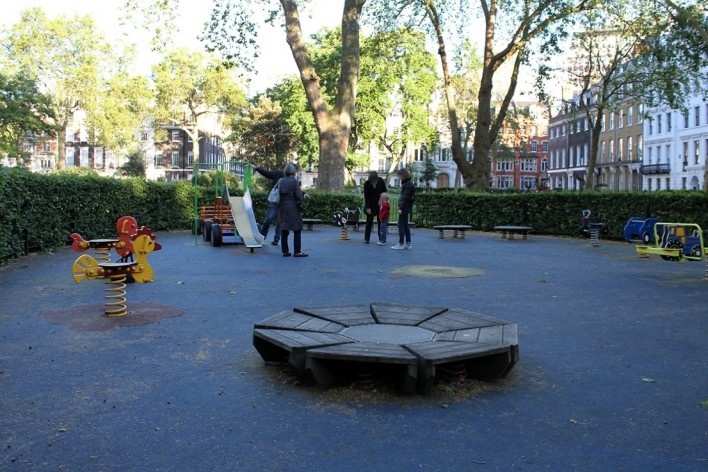Playground do Bloomsburry Garden<br />Foto Vanessa Goulart Dorneles 