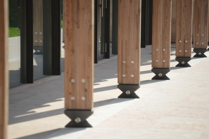 Detalhes de apoio de pilar no conjunto edificado, contíguo ao MUSE

<br />Foto Fabio Jose Martins de Lima 