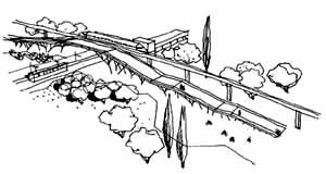 Croqui - Monorail e Caminho da Terra
<br />Imagem do autor do projeto 