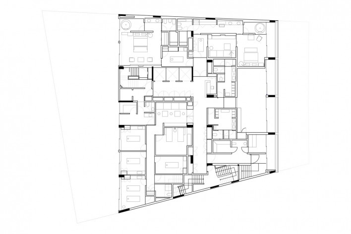Hotel Emiliano, 11º pavimento, planta de layout <br />Studio Arthur Casas  [Studio Arthur Casas]