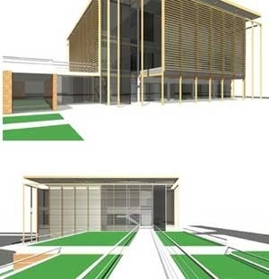 Ligação entre as duas sedes e Passeio pelo teto-jardim<br />Imagem do autor do projeto 