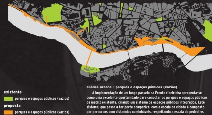 Diagrama - parques e espaços públicos (vazios)<br />Imagem do autor do projeto 