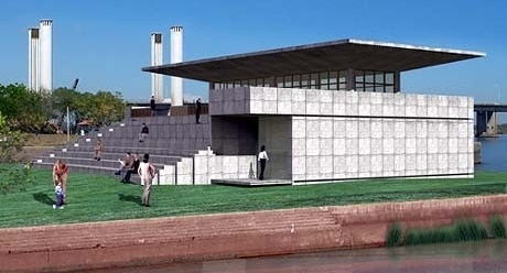 Memorial da Ponte, Porto Alegre. Perspectiva do conjunto<br />Imagem do autor do projeto 