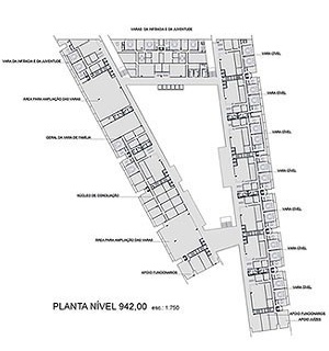 Planta nível 942,00<br />Imagem dos autores do projeto 