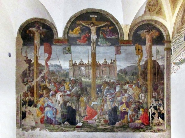 Crucificação, de Donato Montorfano, 1495, parede sul do refeitório da Igreja S. Maria delle Grazie, Milão<br />Foto Victor Hugo Mori 