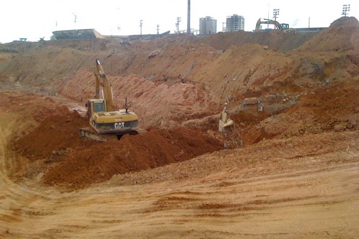 O terreno onde estava implantado o Vivaldão após sua demolição em 2010<br />Foto Fernando Serapião 