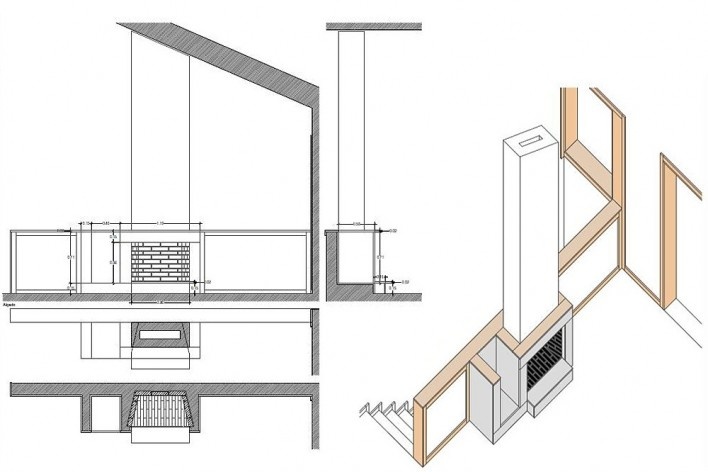 Casa no Figueiral, detalhe da lareira, Alcobaça, Portugal. Arquiteto Pedro Fonseca Jorge