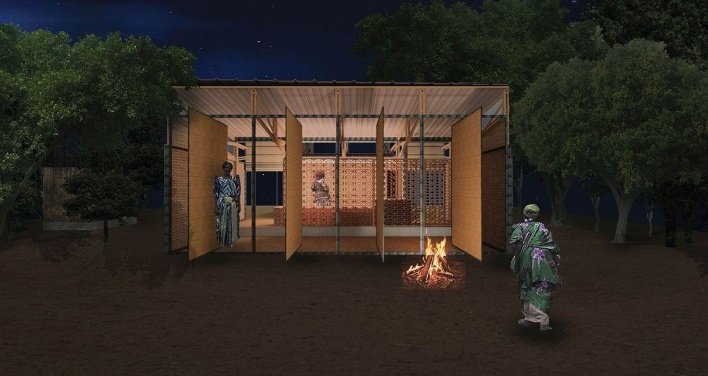 A Casa de Jajja, maquete eletrônica, Kikajjo, Kampala, Uganda, 2019. Arquiteta Mariana Montag<br />Imagem divulgação  [Acervo Mariana Montag]