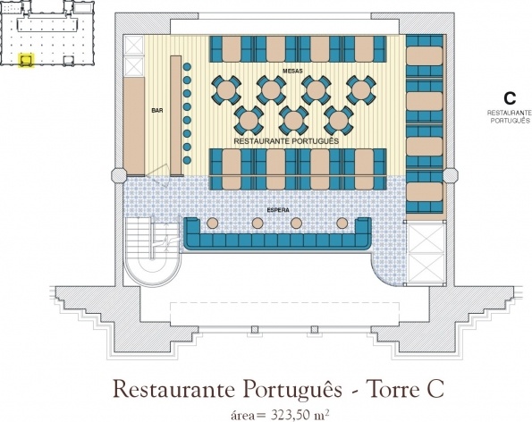Restaurante Português. Torre C<br />Imagem do autor do projeto 