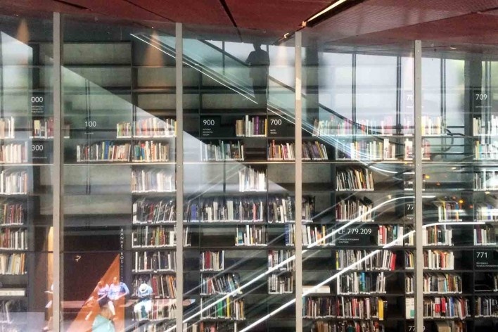 Instituto Moreira Salles, biblioteca, São Paulo, 2017. Arquitetos Vinicius Andrade e Marcelo Morettin<br />Foto Abilio Guerra 