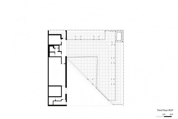 Novo Museu de Arte de Aspen, Colorado, planta do quarto pavimento. Shigeru Ban Architects