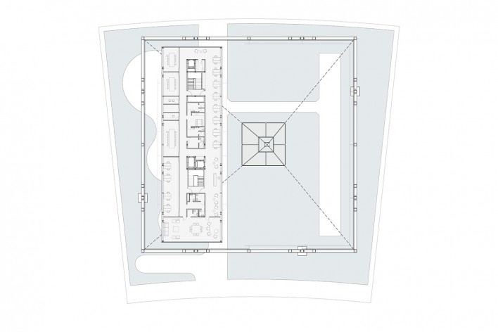 Pavilhão do Brasil na Expo Dubai 2020, planta segundo nível, Dubai, Emirados Árabes Unidos, 2020. Arquitetos José Paulo Gouvêa, Marta Moreira, Martin Benavidez e Milton Braga / Ben-Avid + JPG.ARQ + MMBB Arquitetos<br />Imagem divulgação/disclosure image/divulgación  [Ben-Avid + JPG.ARQ + MMBB Arquitetos]