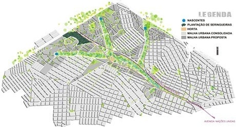 Mapa do Projeto do Parque do Castelo<br />Imagem dos autores do projeto 