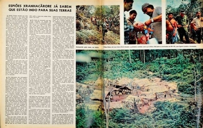 Páginas da revista "O Cruzeiro", número com a reportagem da 1ª viagem ao Xingu, Valdir Zwetsch, 1972