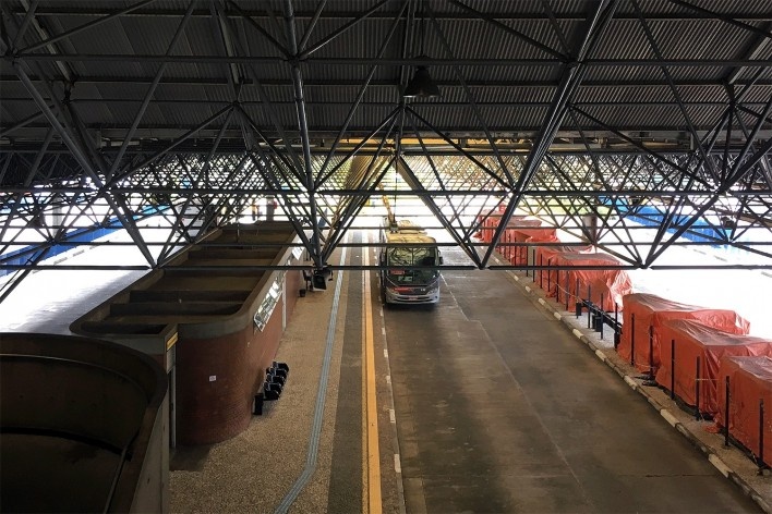 Estação final do sistema de trólebus, São Bernardo do Campo<br />Foto Abilio Guerra 