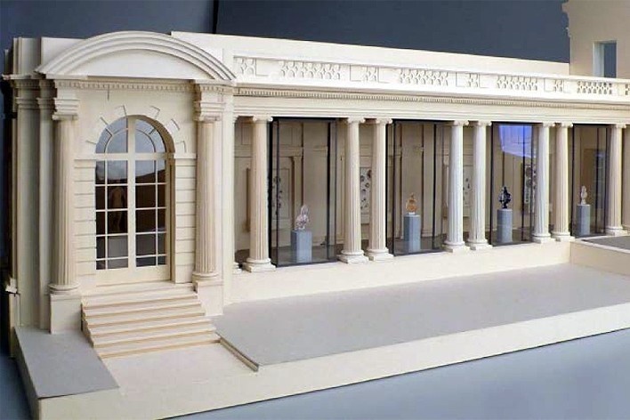 Davis Brody Bond, architects and planners for the project Model of the Portico Gallery for Decorative Arts and Sculpture at The Frick Collection, south façade<br />Divulgation 