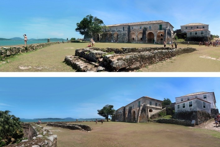 Fortaleza de Santa Cruz, quartel, Ilha de Anhatomirim, Governador Celso Ramos SC<br />Fotos Victor Hugo Mori 