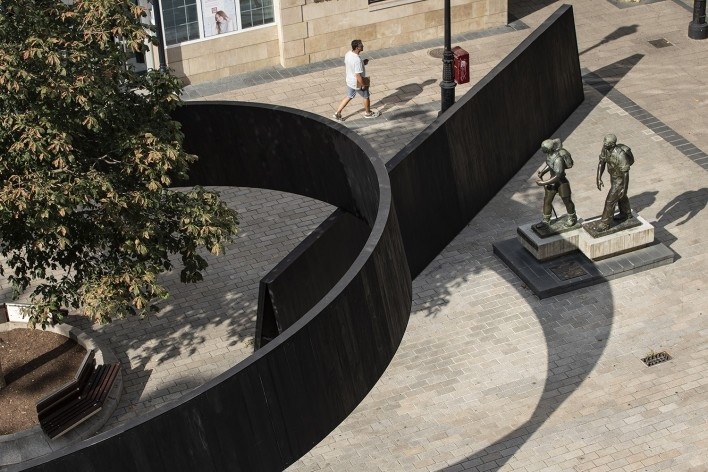 Pavilhão Concêntrico, Logroño, La Rioja, Espanha, 2021. Arquitetos Cássio Sauer e Elisa T Martins / Sauermartins Arquitetos e arquiteto Mauricio Mendez<br />Foto Josemas Cutillas 