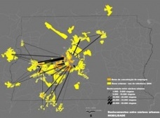 Novos pólos territoriais motivados pela dispersão urbana.