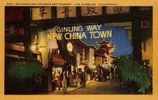 Cartão-postal da década de 1920 da Chinatown de Los Angeles, EUAImagem divulgação  [California Historical Society Digital Collection/Wikimedia Commons]