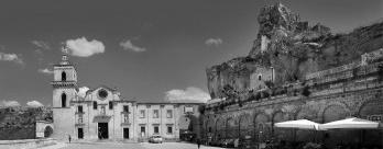 As casas trogloditas em Matera em Basilicata, Itália