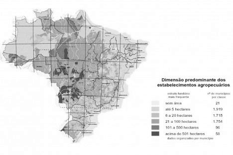 Dimensão predominante dos estabelecimentos agropecuários no Brasil em dados de 2017Elaboração dos autores a partir de imagem do IBGE, 2020, p. 56