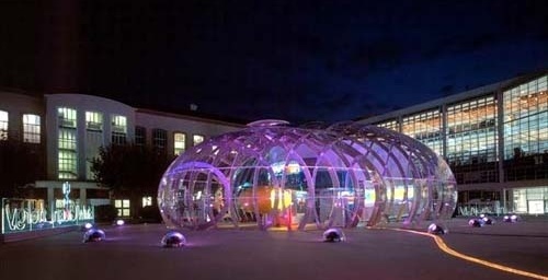 The Bubble. Vista exterior do pavilhão. Arquiteto Bernhard Franken
