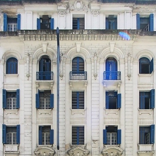 Hotel Columbia Palace, detalhe da fachada, Avenida São João, São Paulo<br />Foto Denise Helena Silva Duarte 
