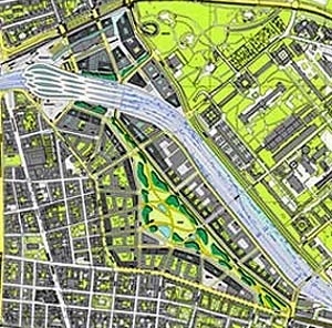 Viena Europa: proposta de estrutura urbana. Arquitetos Hotz/Hoffmann