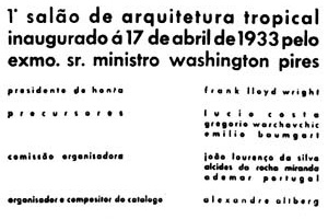 Figura 21 - Convite do 1° Salão de Arquitetura Tropical (verso), Rio de Janeiro, 1933<br />Design gráfico Alexander Altber 