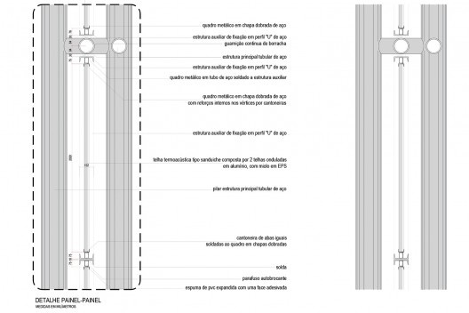 Arena da Juventude, detalhe técnico do painel, Parque Olímpico de Deodoro, Rio de Janeiro, RJ, Escritório Vigliecca & Associados<br />Imagem divulgação