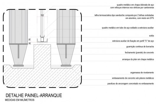 Arena da Juventude, detalhe técnico do painel, Parque Olímpico de Deodoro, Rio de Janeiro, RJ, Escritório Vigliecca & Associados<br />Imagem divulgação