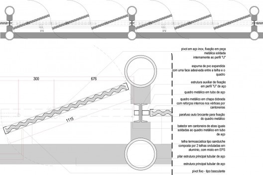 Arena da Juventude, detalhe painel pivotante, Parque Olímpico de Deodoro, Rio de Janeiro, RJ, Escritório Vigliecca & Associados<br />Imagem divulgação