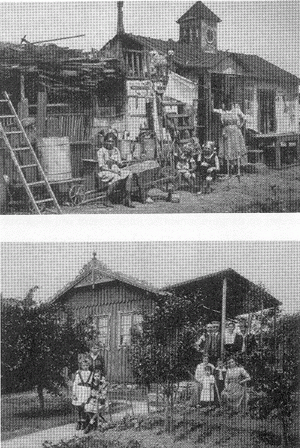 Casa-cabana em um ‘wild settlement’ vienense, em 1922 [Blau, 1999: 85]