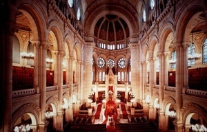 Edifício da sinagoga ou templo judaico com local de culto