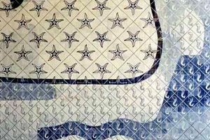 Detalhes de Estrelas-do-mar e Peixes – azulejos 15 x 15 – Portinari [www.ceramicanorio.com/paineis.html]