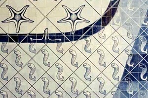 Detalhes de Estrelas-do-mar e Peixes – azulejos 15 x 15 – Portinari [www.ceramicanorio.com/paineis.html]