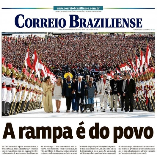 Manchetes de jornais brasileiros e estrangeiros no dia 2 de janeiro de 2023 destacam a posse de Lula ocorrida no dia anterior<br />Imagem divulgação  [Correio Braziliense]