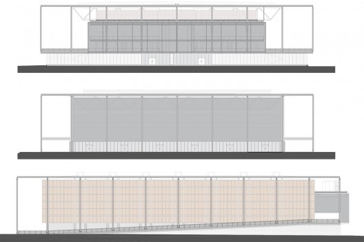 Arena da Juventude, elevações leste, oeste e sul, Parque Olímpico de Deodoro, Rio de Janeiro, RJ, Escritório Vigliecca & Associados<br />Imagem divulgação