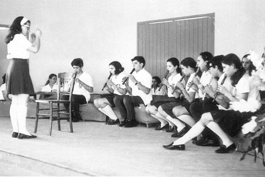 Flautistas se apresentam no Festival Vocacional de Música em Rio Claro, 1968<br />Foto divulgação  [Arquivo Gvive]