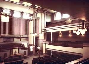 Templo Unitário de Oak Park, Illinois, 1906. Arquiteto Frank Lloyd Wright<br />Foto de Mary Ann Sullivan, Professor of English and Art History, Bluffton College 