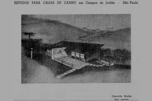 Segundo estudo para casa de campo em Campos do Jordão<br />Imagem divulgação  [<i>Acrópole</i>, abr. 1944, p. 371]