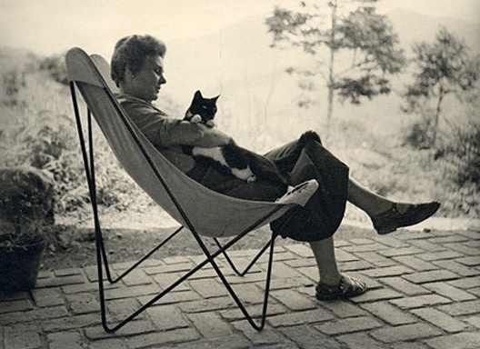 Elizabeth Bishop no Brasil com seu gato, Tobias<br />Foto divulgação  [Vassar College Library Archives & Special Collections, New York/Radio BBC]